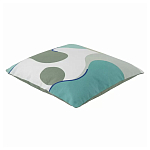 Подушка декоративная хлопковая мятного цвета с абстрактным принтом Elysian Flow Breeze варинант исполнения - 1 | Loft Concept в Москве