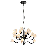 Люстра подвесная черного цвета с ветвями и белыми фарфоровыми цветами Floralis варинант исполнения - 4 | Loft Concept в Москве