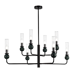 Люстра с 8-ю плафонами в форме стеклянных трубок и мраморных декоративных элементов Montreal варинант исполнения - 1 | Loft Concept в Москве