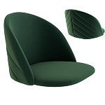 Барный стул со спинкой и металлической подставкой на 4-х деревянных ножках Зеленый Велюр Vendramin Chair варинант исполнения - 2 | Loft Concept в Москве