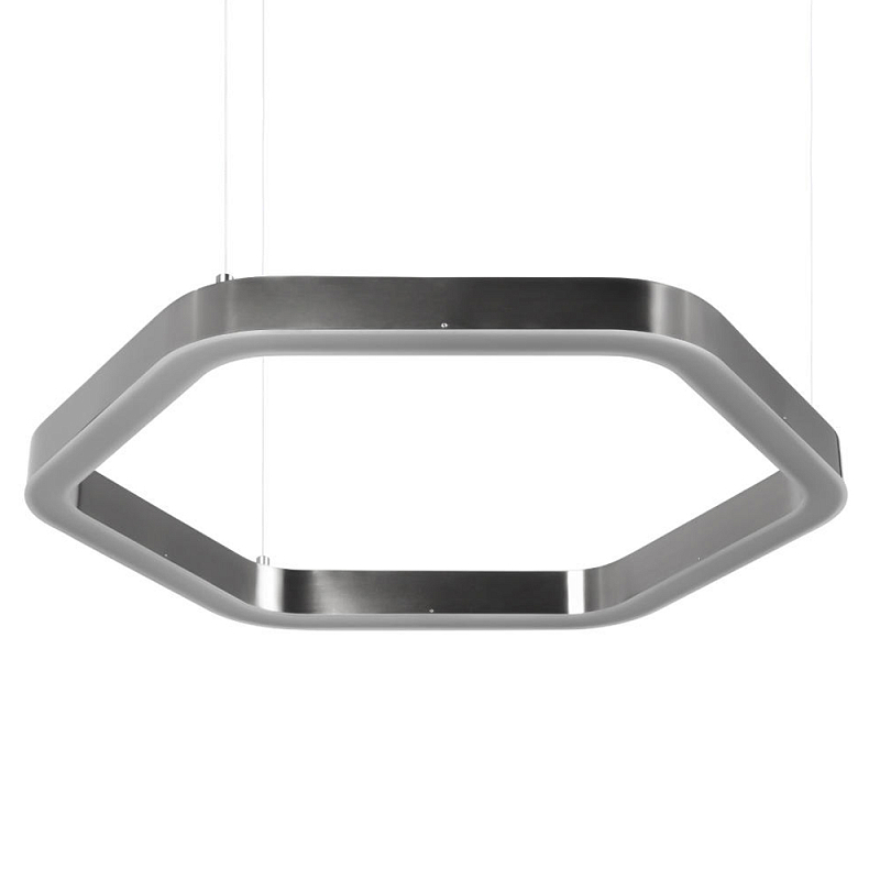 Люстра подвесная светодиодная в форме шестиугольника Диаметр 60 см Hexagon Horizontal Антрацит Золотой Люстра подвесная светодиодная в форме шестиугольника Диаметр 60 см Hexagon Horizontal Антрацит Золотой в Москве | Loft Concept
