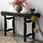 Черная резная консоль в Китайском стиле из массива Black Dragon Console варинант исполнения - 2 | Loft Concept в Москве