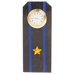 Часы погон подарочные настольные Авиация ВМФ из натурального камня Змеевик Military Clock варинант исполнения - 10 | Loft Concept в Москве