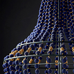 Люстра каплевидной формы декорированная синими и золотыми бусинами Blue Beads варинант исполнения - 3 | Loft Concept в Москве