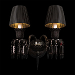 Бра с двумя черными абажурами и декоративными подвесками Lustre Reverie варинант исполнения - 1 | Loft Concept в Москве