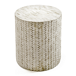 Приставной круглый столик инкрустация костью Bone Inlaid Round  Stool варинант исполнения - 2 | Loft Concept в Москве
