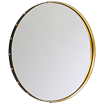 Зеркало овальное в металлической раме с кожаной отделкой Loft in Reflection варинант исполнения - 2 | Loft Concept в Москве