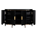 Комод черный округлой формы с рельефным фасадом Black Cut варинант исполнения - 2 | Loft Concept в Москве