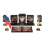 Настольный письменный набор из креноида и змеевика на бронзовых ножках Marble Accessory варинант исполнения - 1 | Loft Concept в Москве