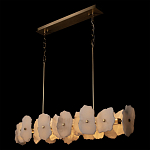 Люстра подвесная линейная с текстурированными мраморными элементами Marble square варинант исполнения - 4 | Loft Concept в Москве