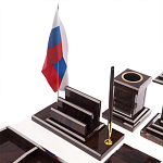 Настольный письменный набор из природного камня обсидиана Team leader варинант исполнения - 3 | Loft Concept в Москве