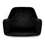 Барный стул со спинкой и подлокотниками на 4-х деревянных ножках Douglas Rhombus Черный Велюр варинант исполнения - 3 | Loft Concept в Москве