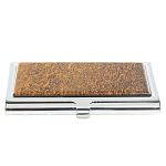 Визитница карманная металлическая с накладкой из натурального камня Яшма Stone Business Card Holders варинант исполнения - 1 | Loft Concept в Москве