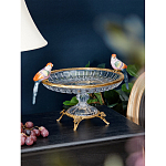 Чаша из прозрачного стекла с фигурками разноцветных попугаев на ободке 38 Eden Garden варинант исполнения - 2 | Loft Concept в Москве