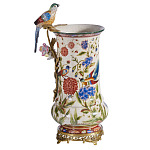 Ваза фарфоровая с птицей на бронзовой ветке и цветочной росписью Garden of Eden варинант исполнения - 5 | Loft Concept в Москве