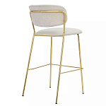 Стул барный широкой полукруглой спинкой на золотистых ножках Chair Smooth Shapes варинант исполнения - 3 | Loft Concept в Москве