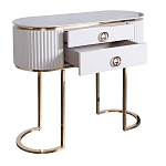 Консоль с белая овальная с мраморной столешницей Thoroughbass  варинант исполнения - 2 | Loft Concept в Москве