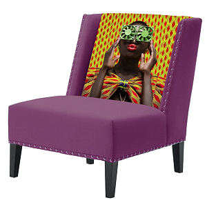 FUN Armchair Disco Purple Дизайнерское кресло с цветным принтом