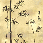 Обои ручная роспись Bamboo Quicksilver on Warm Gold gilded tea paper варинант исполнения - 2 | Loft Concept в Москве