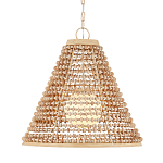 Подвесной светильник в форме колокола из деревянных бусин Wooden Beads варинант исполнения - 1 | Loft Concept в Москве