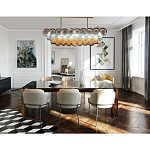 Люстра овальная с каскадом из разноцветных круглых подвесов Key Lustar варинант исполнения - 2 | Loft Concept в Москве