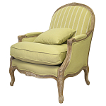 Кресло Ava Classical Armchair green striped flax варинант исполнения - 3 | Loft Concept в Москве