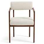 Кресло обеденное Alcove White Boucle из массива ореха варинант исполнения - 2 | Loft Concept в Москве