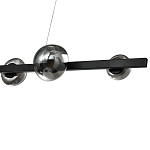 Люстра светодиодная линейная с 6-ю круглыми серыми плафонами Iona Chandelier Black  варинант исполнения - 2 | Loft Concept в Москве