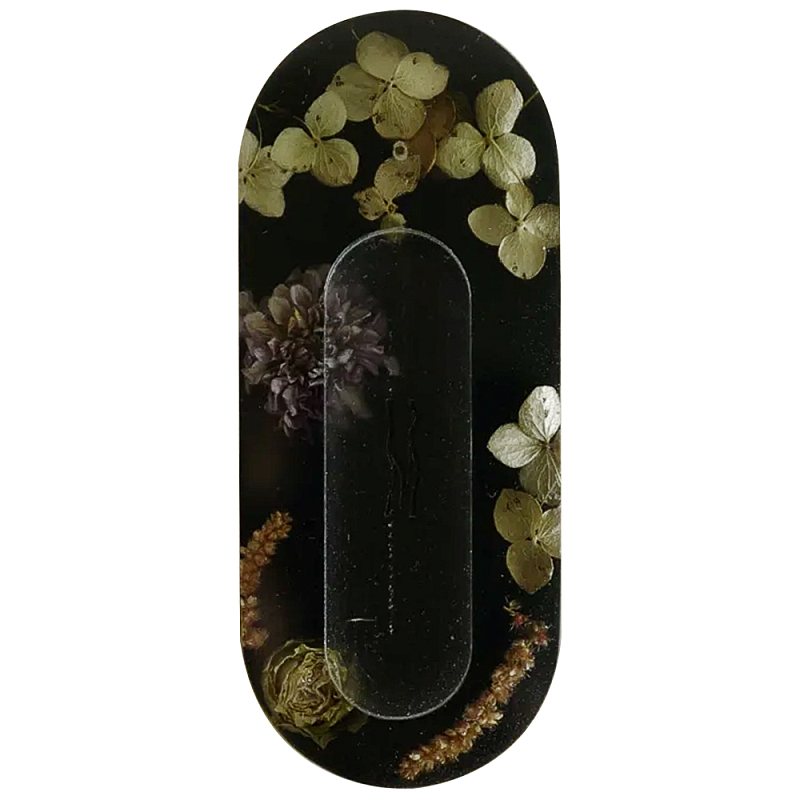          Epoxy Resin Flowers Incense Oval Stand Black    | Loft Concept 