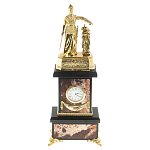 Часы настольные бронзовые из натурального камня Яшма Stone Clock варинант исполнения - 1 | Loft Concept в Москве