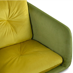 Стул с мягкой обивкой из велюра и подъемно-поворотным механизмом на колесиках Mason Green and Yellow варинант исполнения - 4 | Loft Concept в Москве