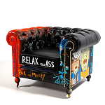 Кресло "Умный Умник" Rick and Morty graffiti chair натуральная кожа  варинант исполнения - 1 | Loft Concept в Москве