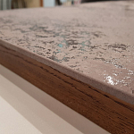 Стол обеденный с коричневой квадратной столешницей из керамики на четырех деревянных ножках Brown Ceramics варинант исполнения - 2 | Loft Concept в Москве