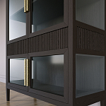 Витрина Primo со стеклянными фасадами и 2 ящиками Темный орех варинант исполнения - 2 | Loft Concept в Москве