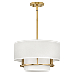 Потолочный светильник с двухслойным белым текстильным абажуром Hinkley варинант исполнения - 15 | Loft Concept в Москве