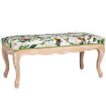 Банкетка из натурального бука золотистая с изображением птиц и цветов Blooming Birds варинант исполнения - 1 | Loft Concept в Москве