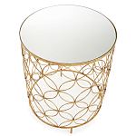 Приставной стол золотой с зеркальной столешницей Golden Symphony варинант исполнения - 1 | Loft Concept в Москве