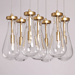 Люстра с 7-ю прозрачными плафонами из стекла в форме капли Lucid Rain  варинант исполнения - 4 | Loft Concept в Москве