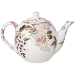 Чайный сервиз из фарфора белый с рисунком цветов на 6 персон 14 предметов Garden Whisper Porcelain Set  варинант исполнения - 2 | Loft Concept в Москве
