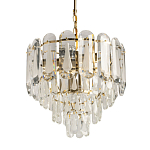 Люстра многоярусная с овальными прозрачными подвесками 36 см Harmonica варинант исполнения - 1 | Loft Concept в Москве