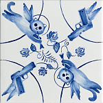 Плитка с узором 2 кота 2 пистолета варинант исполнения - 1 | Loft Concept в Москве