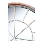 Зеркало-окно настенное в венецианском стиле с деревянной рамой бежевого цвета Venetian Smooth варинант исполнения - 2 | Loft Concept в Москве