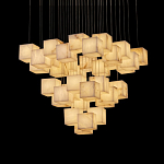 Люстра подвесная с квадратными плафонами из натурального камня Glowing Spheres варинант исполнения - 6 | Loft Concept в Москве