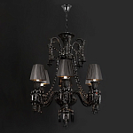 Люстра подвесная с плиссированными абажурами и множеством подвесок черного цвета Диаметр 62 см Lustre Reverie варинант исполнения - 2 | Loft Concept в Москве