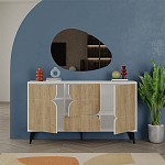 Комод с 3-мя дверцами и выдвижным ящиком цвета светлый дуб SPARK CONSOLE WHITE варинант исполнения - 2 | Loft Concept в Москве