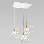 Люстра подвесная 3 лампы с прозрачными стеклянными шарами и золотыми деталями Giopato & Coombes варинант исполнения - 3 | Loft Concept в Москве