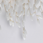 Бра золотого цвета с ветвями и белыми овальными стеклянными подвесками Droplet Chandelier варинант исполнения - 5 | Loft Concept в Москве