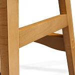 Барный стул со спинкой и подлокотниками на 4-х деревянных ножках Кремовый Велюр Ava Charm варинант исполнения - 7 | Loft Concept в Москве