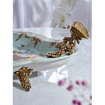 Блюдо овальное из голубого фарфора с ручками в виде бабочек и цветочным рисунком Blue Garden варинант исполнения - 5 | Loft Concept в Москве