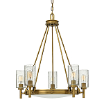  Люстра с 5-ю цилиндрическими плафонами из стекла с пузырьками Hinkley варинант исполнения - 7 | Loft Concept в Москве